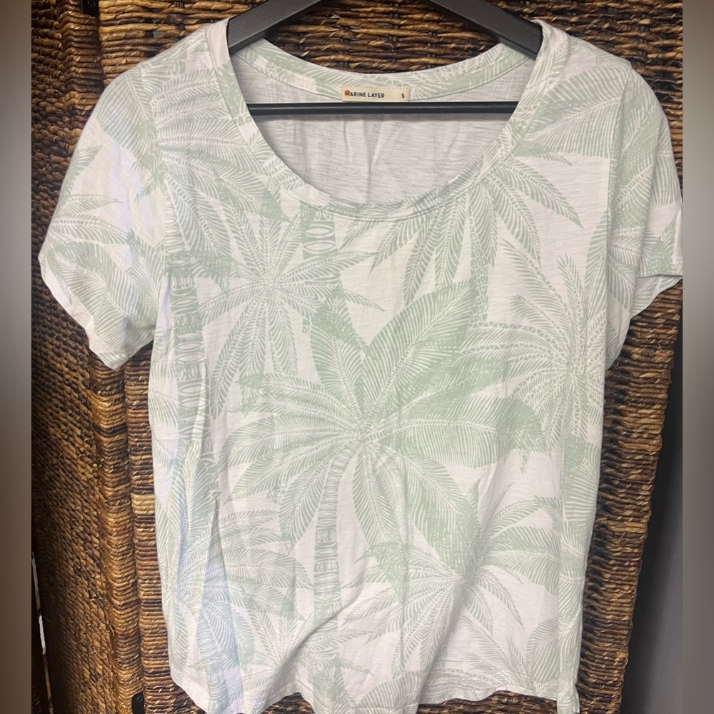Marine Layer-Boyfriend Tee in Palm Geo Print- Size: Small